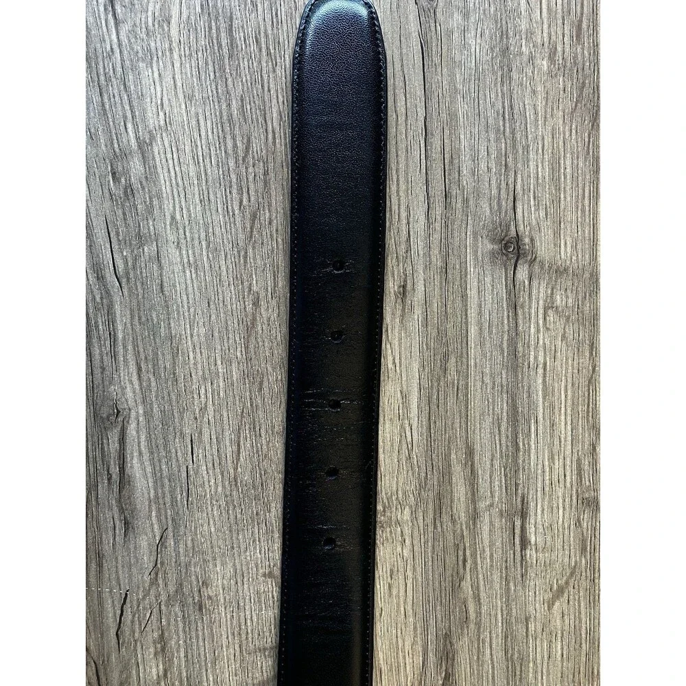 Roundtree & Yorke Black Full Grain Cowhide Dress Belt - Men's Size 44/110
